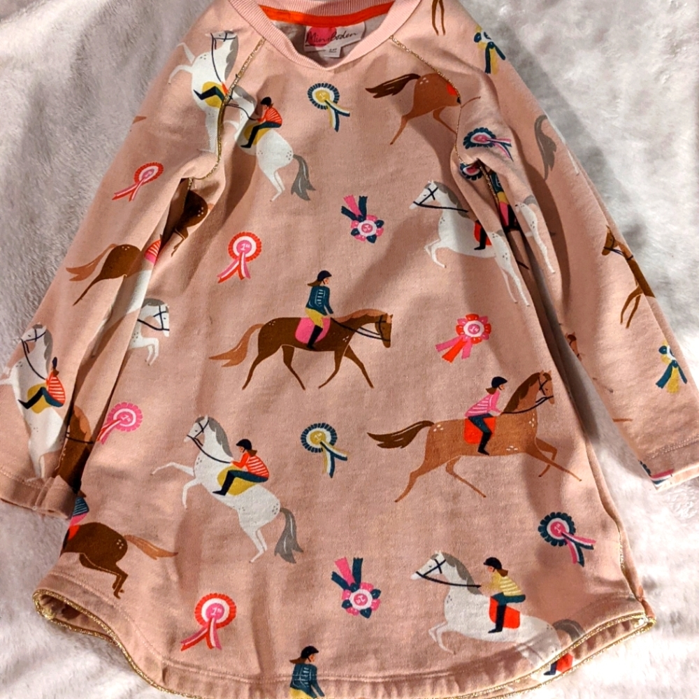 Mini Boden Horse Riding Sweatshirt Tunic Size 5-6